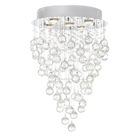 Cwi Lighting Rain Drop 5 Light Flush Mount With Chrome Finish 6601C16C